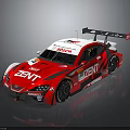 Red And White ZENT Race Car With Aerodynamic Design And Rear Wing