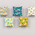 Colorful Decorative Throw Pillows With Assorted Animal Prints On Light Background 3d model