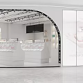Modern Beauty Store Interior With White Display Counters And Moisturizing Products 3d model