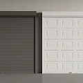 Dark Gray Roller Garage Door And White Panel Design Garage Door
