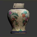 Traditional Handcrafted Ceramic Vase Sculpture with Colorful Floral Carvings and Intricate Patterns