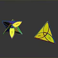 Geometric Household Puzzle Toys Star Shaped And Triangular With Yellow Black Design