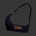 Comfortable Dark Blue Sports Bra With Crisscross Straps And Metal Clasps For Everyday Use