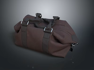 Durable Canvas Duffle Bag With Leather Straps And Metal Buckles For Travel And Daily Essentials 3d model