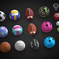 Diverse Sports Equipment Collection Featuring Soccer Volleyball Football Basketball Bowling Balls And Gear