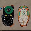Colorful Animal Shaped Carpets with Leopard and Monkey Designs for Kids Playroom