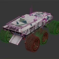 Innovative Space Exploration Rover With Camouflage Pattern Large Wheels And Antenna 3d model