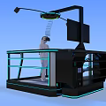 VR Experience Booth With Interactive Platform VR Headset And Virtual Scene Screen