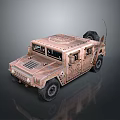 Rugged Copper Colored Armored Off Road Vehicle With Antenna And Large Tires