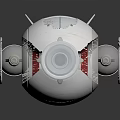 Smart Machine With Spherical Design Two Antennas Transparent Top Mechanical Arms And Green Glow