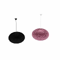 Black And Pink Fluffy Spherical Pendant Lights For Modern Interior Decor 3d model