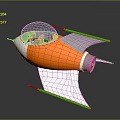 Futuristic Orange And White Spacecraft With Transparent Cockpit And Sleek Wings