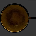 Yellow Enamel Cup With Black Rim And Handle Vintage Distressed Design