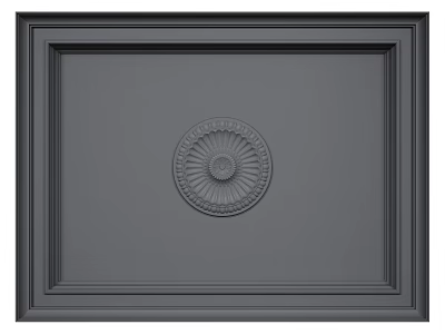Modern Dark Ceiling Design With Square Frame And Circular Embossed Decorative Pattern 3d model