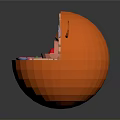Detailed Anatomical Organ And Hair Internal Structure In Orange Sphere Cross Section