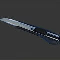 Sturdy Utility Knife With Black Handle Metal Blade Serrated Edge And Non Slip Grip