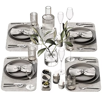 modern tableware dishes vase 3d model