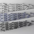 Staircase Models with Various Designs in White Blue Black Colors Displayed in Multiple Layers
