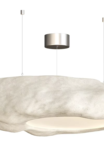 Modern Pendant Light With Irregular Stone Like Shape And Warm Bottom Glow 3d model
