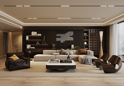 Modern Minotti living room 3d model