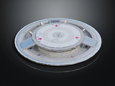 Sleek Circular Metal Equipment With Central Round Structure And Surrounding Components 3d model