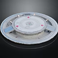 Sleek Circular Metal Equipment With Central Round Structure And Surrounding Components 3d model