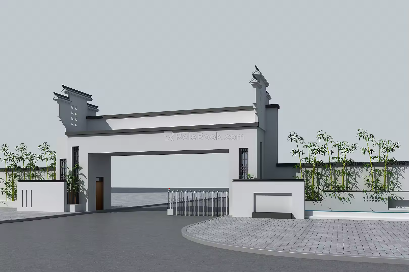 new chinese style gate 3d model