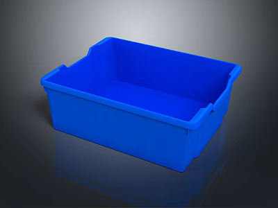Durable Blue Plastic Storage Bin For Home Organization And Versatile Use 3d model