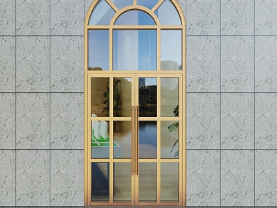 Golden Swing Door Opposition Bronze Door model