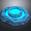 Glowing Blue Crystal Circular Structure With Multi Layered Rings And Bright Center 3d model