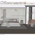 Quiet Bedroom Simple Home Bedroom 3d model