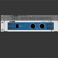 Computer Server Chassis With Silver Top Blue Front Panel Control Knobs And Ports