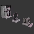 Electronic Appliances Display Featuring Coffee Machine Monitor Computer Tower And Keyboard