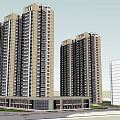 Modern High Rise Residential Buildings With Exterior Architecture And Ground Floor Design