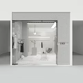 Modern Minimalist Clothing Store Interior With Hanging Garments Display Racks Green Plant And Pendant Light