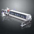 Industrial Automated Production Line Equipment With Mechanical Arms Conveyor Belt And Control Panels