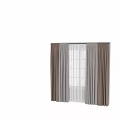 Modern Curtains Design With Double Layer Brown And Light Drape For Home Window Decor 3d model