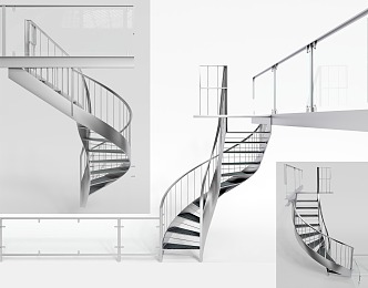 modern spiral staircase 3d model