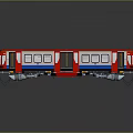 Red White Blue Metro Train 3D Model With Open Doors And Multiple Cars