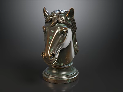Antique Bronze Horse Head Sculpture Matches Luxury Sofa Tea Table Combination For Modern Home Decoration 3d model