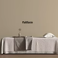 Stylish Massage Bed With Light Colored Sheet Folded Towels And Vase On Wooden Floor