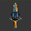 Cute Little Blue Baby Dragon With Goggles Riding Yellow Motorcycle