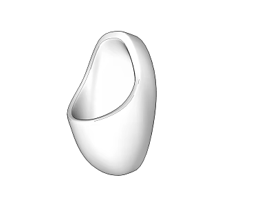Modern White Ceramic Urinal With Sleek Curved Design For Bathroom Fixture 3d model