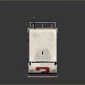 White Cart With Red Pink Number 7 Canopy Yellow Red Triangular Flags And Brown Seats