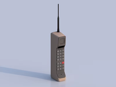 Industrial Communication Equipment With Antenna Keypad Gray And Beige Design Vertical Placement Light Background 3d model