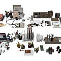 Diverse Office Supplies Including Stationery Desk Accessories And Tools 3d model