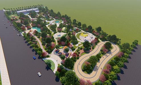 Modern Park Landscape 3d model