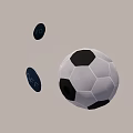 Professional Soccer Ball Sports Equipment With Black White Panels And Blue Labels