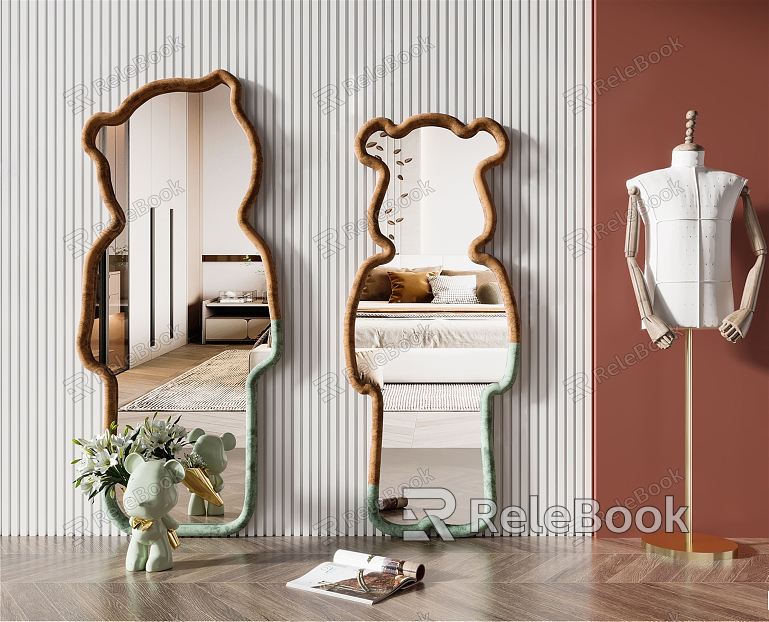 Modern mirror shaped full-length mirror model