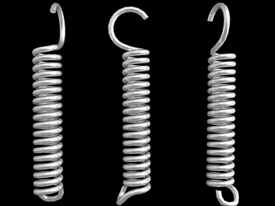 Hardware Tools Metal Coiled Springs Featuring Hook Ends and Steel Construction 3d model